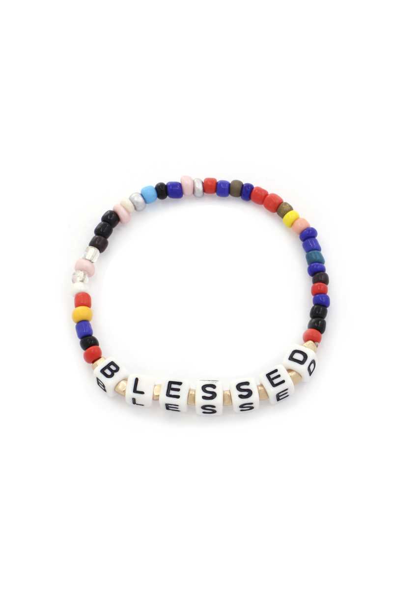 Mama Quote Beaded Stretch Bracelet