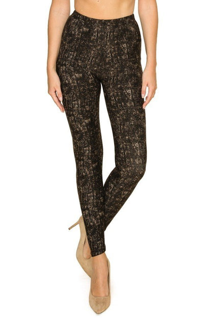 Multi Print, Full Length, High Waisted Leggings In A Fitted Style With An Elastic Waistband