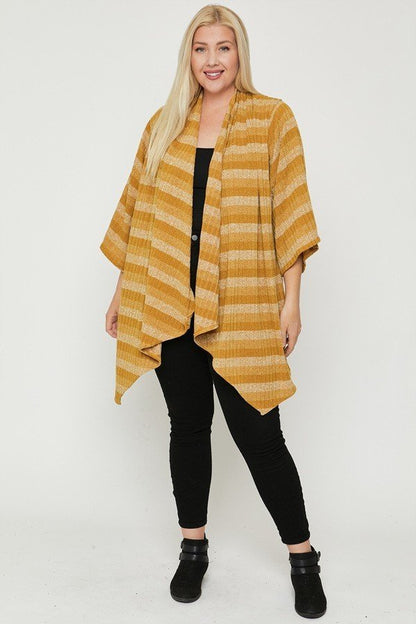 Kimono Style Striped Cardigan