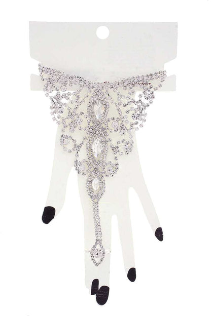 Marquise Rhinestone Hand Ring Bracelet