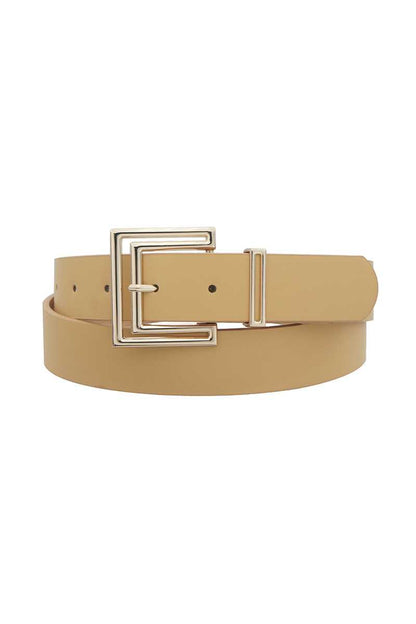 Outline Cutout Square Buckle Belt