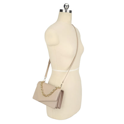 Smooth Plain Chain Link Crossbody Bag