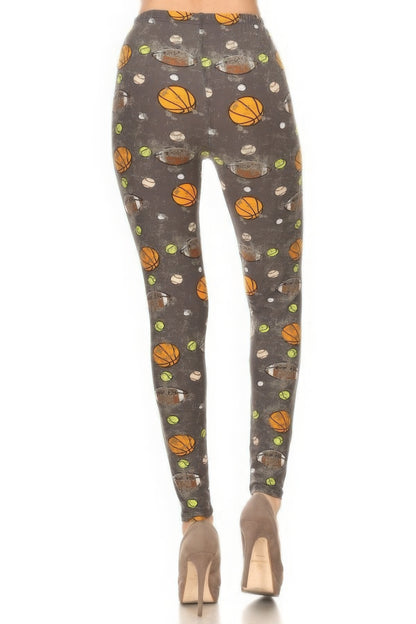 Sports Printed, Full Length, High Waisted Leggings